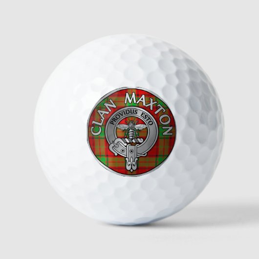 Clan Maxton Wappen & Tartan Golfball (Vorderseite)