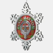 Clan Maxton Wappen & Tartan Schneeflocken Zinn-Ornament (Rechts)