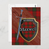 Clan Maxwell Tartan Sword & Shield Postkarte (Vorne/Hinten)