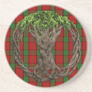 Clan-MaxwellTartan und keltischer Baum des Lebens Sandstein Untersetzer