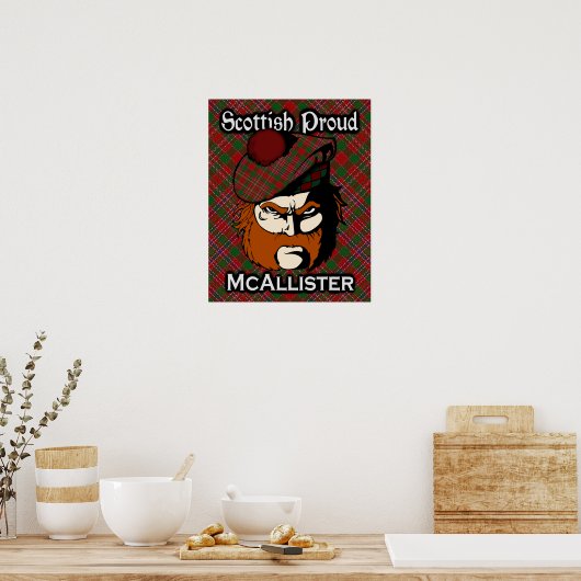 Clan McAllister Scottish Tartan Poster (Küche)