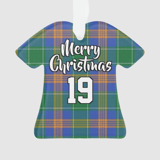Clan McAuliffe MacAuliffe Tartan Christmas Jersey Ornament (Vorderseite)