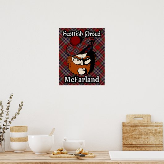 Clan McFarland Scottish Tartan Poster (Küche)