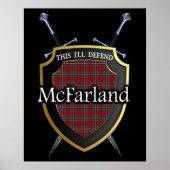 Clan McFarland Tartan Scottish Shield & Schwerter Poster (Vorne)