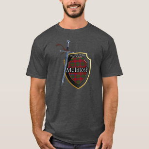 Clan McIntosh Tartan-schottisches Schild u. Klinge T-Shirt