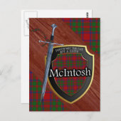 Clan McIntosh Tartan Sword & Shield Postkarte (Vorne/Hinten)