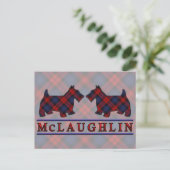 Clan McLaughlin MacLachlan Tartan Scottie Dogs Postkarte (Stehend Vorderseite)