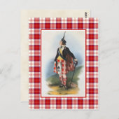 Clan Menzies Vintag Illustration Tartan Frame Postkarte (Vorne/Hinten)
