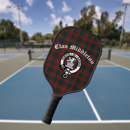 Clan Middleton Crest Badge and Tartan  Pickleball Schläger