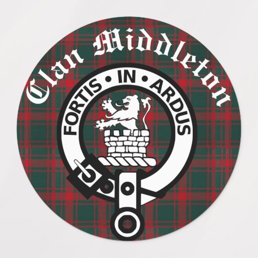 Clan Middleton Wappen Abzeichen und Tartan Etiketten (Design 2)