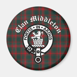 Clan Middleton Wappen Abzeichen und Tartan Magnet