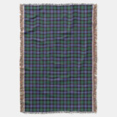 Clan Mitchell Tartan Blue und Green Kariert Decke (Vorderseite Vertikal)