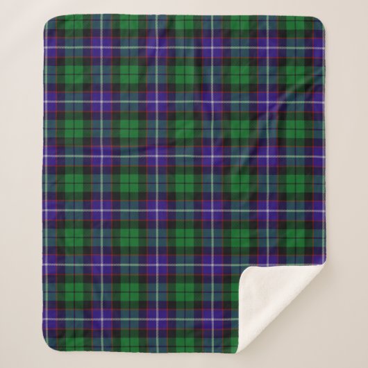Clan Mitchell Tartan Kariert Sherpadecke (Vorderseite)