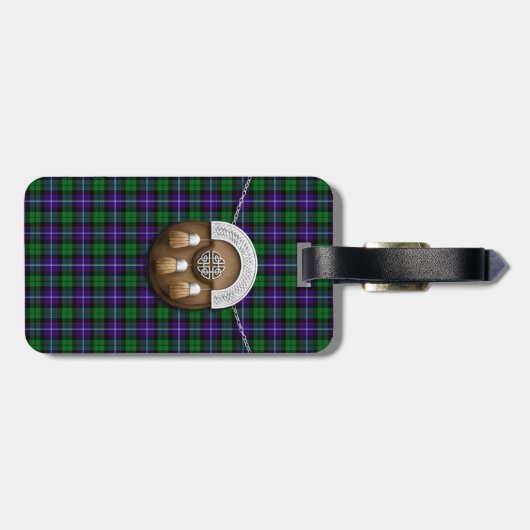 Clan Mitchell Tartan und Sporran Gepäckanhänger (Rückseite horizontal)