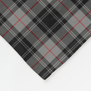 Clan Moffat Tartan Grau und Schwarz Kariert Fleecedecke