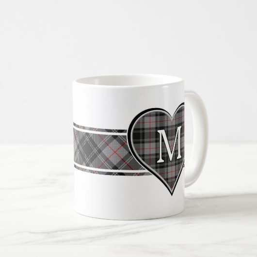 Clan Moffat Tartan Herz Kaffeetasse (VorderseiteRechts)