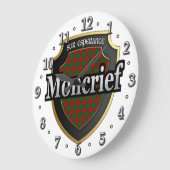 Clan Moncrief Tartan Scottish Dream Clock Große Wanduhr (Winkel)