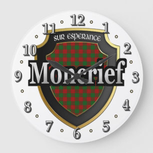 Clan Moncrief Tartan Scottish Dream Clock Große Wanduhr
