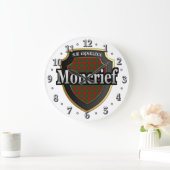 Clan Moncrief Tartan Scottish Dream Clock Große Wanduhr (Zuhause)