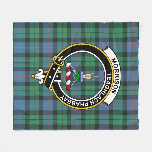 Clan Morrison Ancient Tartan Kariert Fleecedecke (Vorderseite (Horizontal))