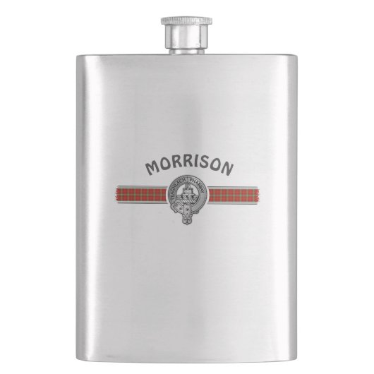 Clan Morrison (Bearbeiten) Wappen & Tartan Flachmann (Vorderseite)