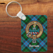 Clan Morrison Crest over Hunting Tartan Keychain Schlüsselanhänger (Vorderseite)
