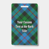 Clan Morrison Jagd Tartan Abzeichen Ausweis (Rückseite)