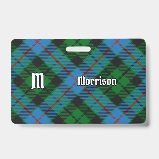 Clan Morrison Jagd Tartan Abzeichen Ausweis (Vorderseite)