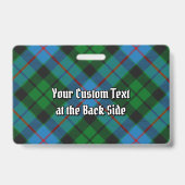 Clan Morrison Jagd Tartan Abzeichen Ausweis (Rückseite)