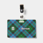 Clan Morrison Jagd Tartan Abzeichen Ausweis (Vorderseite mit Clip)