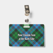 Clan Morrison Jagd Tartan Abzeichen Ausweis (Rückseite mit Clip)