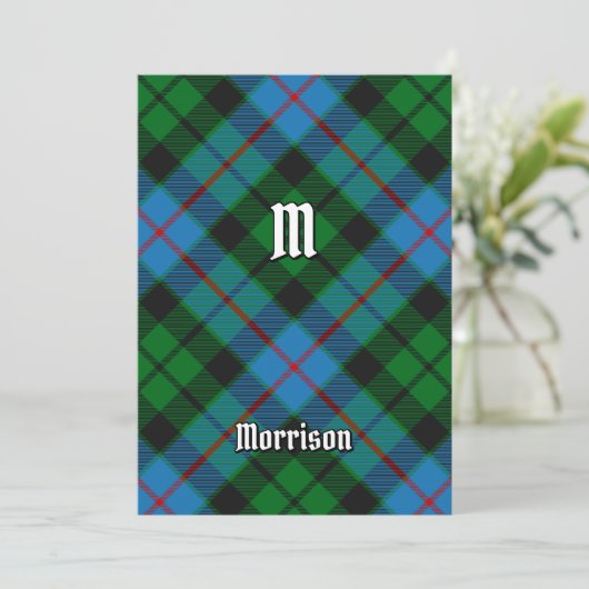 Clan Morrison Jagd Tartan Einladung (Stehend Vorderseite)