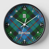 Clan Morrison Jagd Tartan Große Uhr (Vorderseite)