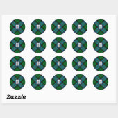 Clan Morrison Junting Tartan Classic Round Sticker (Blatt)