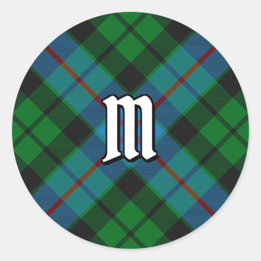 Clan Morrison Junting Tartan Classic Round Sticker (Vorderseite)