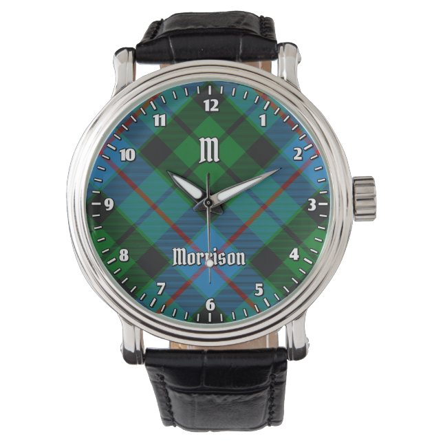 Clan Morrison Junting Tartan Watch Armbanduhr (Vorderseite)