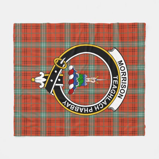Clan Morrison Red Ancient Tartan Kariert Fleecedecke (Vorderseite (Horizontal))