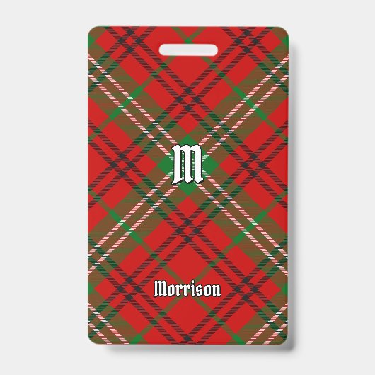 Clan Morrison Red Tartan Abzeichen Ausweis (Vorderseite)