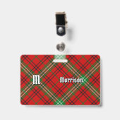 Clan Morrison Red Tartan Abzeichen Ausweis (Vorderseite mit Clip)