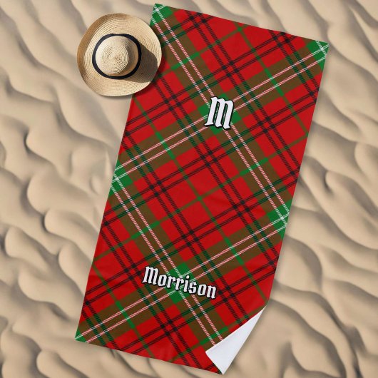 Clan Morrison Red Tartan Beach Towel Strandtuch