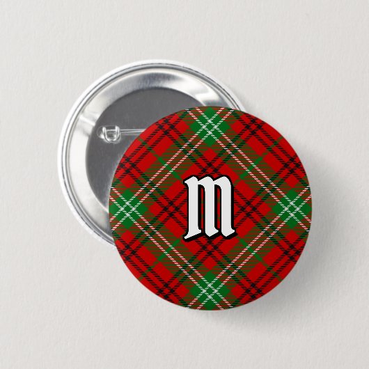Clan Morrison Red Tartan Button (Vorne & Hinten)