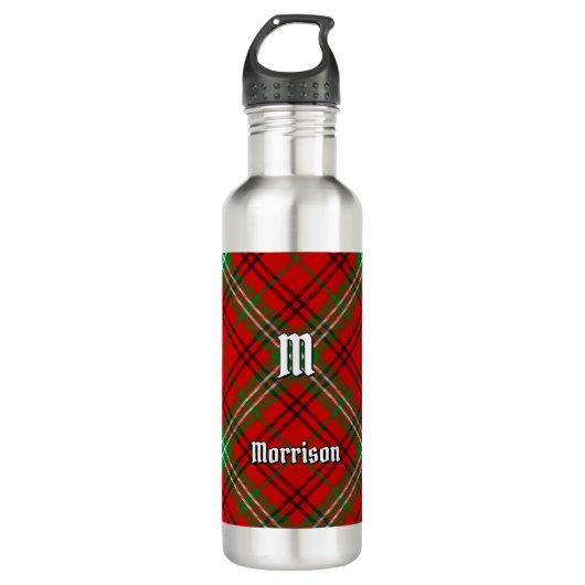 Clan Morrison Red Tartan Edelstahlflasche (Vorderseite)