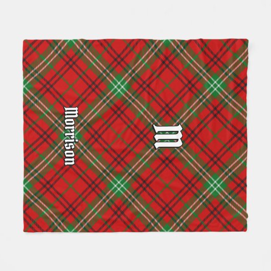 Clan Morrison Red Tartan Fleece Blanket (Vorderseite (Horizontal))