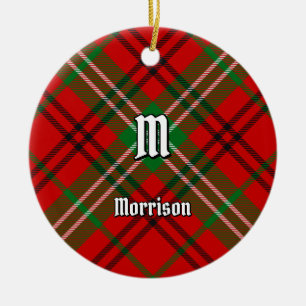 Clan Morrison Red Tartan Keramik Ornament Obelisk
