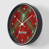 Clan Morrison Red Tartan Large Clock Uhr (Winkel)