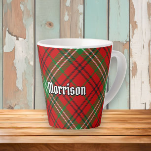 Clan Morrison Red Tartan Latte Tasse