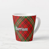 Clan Morrison Red Tartan Latte Tasse (Rechte Ecke)