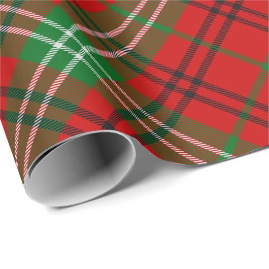 Clan Morrison Red Tartan Wrapping Paper Geschenkpapier (Rolleneckpunkt)
