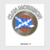 Clan Morrison Tartan Knot & Flag Aufkleber (Blatt)
