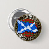 Clan Morrison Tartan Knot & Flag Button (Vorne & Hinten)